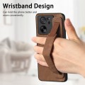 For Xiaomi 13T / 13T Pro Retro Wristband Holder Leather Back Phone Case(Brown)