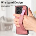 For Xiaomi 13T / 13T Pro Retro Wristband Holder Leather Back Phone Case(Pink)