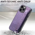 For iPhone 15 Pro Retro Wristband Holder Leather Back Phone Case(Purple)