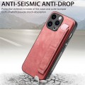 For iPhone 15 Retro Wristband Holder Leather Back Phone Case(Pink)