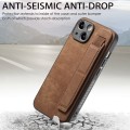 For iPhone 14 Plus Retro Wristband Holder Leather Back Phone Case(Brown)