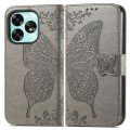 For UMIDIGI A13 Pro 5G Butterfly Love Flower Embossed Leather Phone Case(Gray)