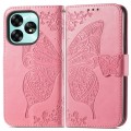 For UMIDIGI G3 / G3 Plus / G3 Max Butterfly Love Flower Embossed Leather Phone Case(Pink)