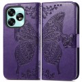 For UMIDIGI G3 / G3 Plus / G3 Max Butterfly Love Flower Embossed Leather Phone Case(Purple)