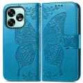 For UMIDIGI G3 / G3 Plus / G3 Max Butterfly Love Flower Embossed Leather Phone Case(Blue)