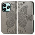 For UMIDIGI G3 / G3 Plus / G3 Max Butterfly Love Flower Embossed Leather Phone Case(Gray)