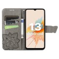 For UMIDIGI G3 / G3 Plus / G3 Max Butterfly Love Flower Embossed Leather Phone Case(Gray)