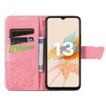 For UMIDIGI G5 / G5A Butterfly Love Flower Embossed Leather Phone Case(Pink)
