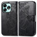 For UMIDIGI A15 / A15C Butterfly Love Flower Embossed Leather Phone Case(Black)