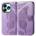 For UMIDIGI A15 / A15C Butterfly Love Flower Embossed Leather Phone Case(Lavender)