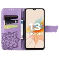 For UMIDIGI A15 / A15C Butterfly Love Flower Embossed Leather Phone Case(Lavender)