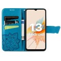 For UMIDIGI A15 / A15C Butterfly Love Flower Embossed Leather Phone Case(Blue)