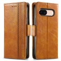 For Google Pixel 5 XL CaseNeo Splicing Dual Magnetic Buckle Leather Phone Case(Khaki)