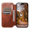 For iPhone 15 Suteni J05 Leather Magnetic Magsafe Phone Case(Khaki)