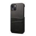 For iPhone 15 Suteni Calf Texture Back Cover Phone Case with Card Slots(Black)