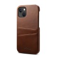 For iPhone 15 Suteni Calf Texture Back Cover Phone Case with Card Slots(Brown)