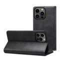 For iPhone 15 Pro Max Suteni Calf Texture Horizontal Flip Leather Phone Case(Black)