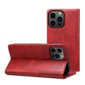 For iPhone 15 Pro Max Suteni Calf Texture Horizontal Flip Leather Phone Case(Red)