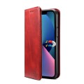 For iPhone 15 Plus Suteni Calf Texture Horizontal Flip Leather Phone Case(Red)