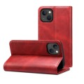 For iPhone 15 Plus Suteni Calf Texture Horizontal Flip Leather Phone Case(Red)