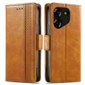For Tecno Pova 4 4G CaseNeo Splicing Dual Magnetic Buckle Leather Phone Case(Khaki)