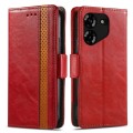 For Tecno Pova 4 4G CaseNeo Splicing Dual Magnetic Buckle Leather Phone Case(Red)
