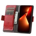 For Tecno Pova 4 4G CaseNeo Splicing Dual Magnetic Buckle Leather Phone Case(Red)