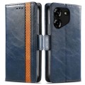 For Tecno Pop 5 CaseNeo Splicing Dual Magnetic Buckle Leather Phone Case(Blue)