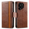 For Tecno Spark 10 Pro CaseNeo Splicing Dual Magnetic Buckle Leather Phone Case(Brown)