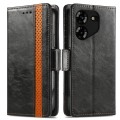 For Tecno Pova 5 4G CaseNeo Splicing Dual Magnetic Buckle Leather Phone Case(Black)