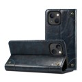 For iPhone 15 Suteni Baroque Calf Texture Buckle Wallet Leather Phone Case(Blue)