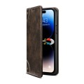 For iPhone 15 Pro Suteni Baroque Calf Texture Buckle Wallet Leather Phone Case(Black)