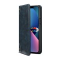 For iPhone 15 Plus Suteni Baroque Calf Texture Buckle Wallet Leather Phone Case(Blue)