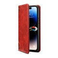 For iPhone 15 Pro Max Suteni Baroque Calf Texture Buckle Wallet Leather Phone Case(Red)