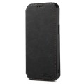 For iPhone 15 Pro Max Suteni J06 Retro Matte Litchi Texture Leather Magnetic Magsafe Phone Case(Blac