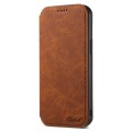 For iPhone 15 Plus Suteni J06 Retro Matte Litchi Texture Leather Magnetic Magsafe Phone Case(Khaki)