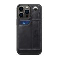 For iPhone 15 Pro SUTENI H12 Wrist Strap Leather Back Phone Case with Card Slot(Black)