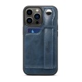 For iPhone 15 Pro Max SUTENI H12 Wrist Strap Leather Back Phone Case with Card Slot(Blue)