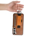 For Samsung Galaxy S24  5G Suteni H13 Card Wallet Wrist Strap Holder PU Phone Case(Brown)