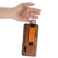For Sony Xperia 5 IV Suteni H13 Card Wallet Wrist Strap Holder PU Phone Case(Brown)