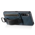 For Sony Xperia 5 IV Suteni H13 Card Wallet Wrist Strap Holder PU Phone Case(Blue)