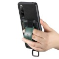 For Sony Xperia 5 V Suteni H13 Card Wallet Wrist Strap Holder PU Phone Case(Black)