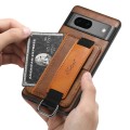 For Googel Pixel 8a Suteni H13 Card Wallet Wrist Strap Holder PU Phone Case(Brown)
