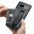 For Googel Pixel 8a Suteni H13 Card Wallet Wrist Strap Holder PU Phone Case(Blue)