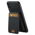 For iPhone X / XS Suteni H02 Litchi Leather Card Wallet Stand Back Phone Case(Black)