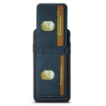 For iPhone X / XS Suteni H02 Litchi Leather Card Wallet Stand Back Phone Case(Blue)