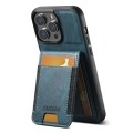 For iPhone 11 Pro Suteni H03 Oil Wax Leather Wallet Stand Back Phone Case(Blue)