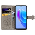 For Tecno Camon 20 / 20 Pro 4G Cat and Dog Embossed Leather Phone Case(Gray)