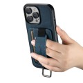 For iPhone 15 Pro Max Suteni H13 Litchi Leather Wrist Strap Wallet Back Phone Case(Blue)