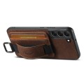 For Samsung Galaxy S24+ 5G Suteni H13 Litchi Leather Wrist Strap Wallet Back Phone Case(Brown)